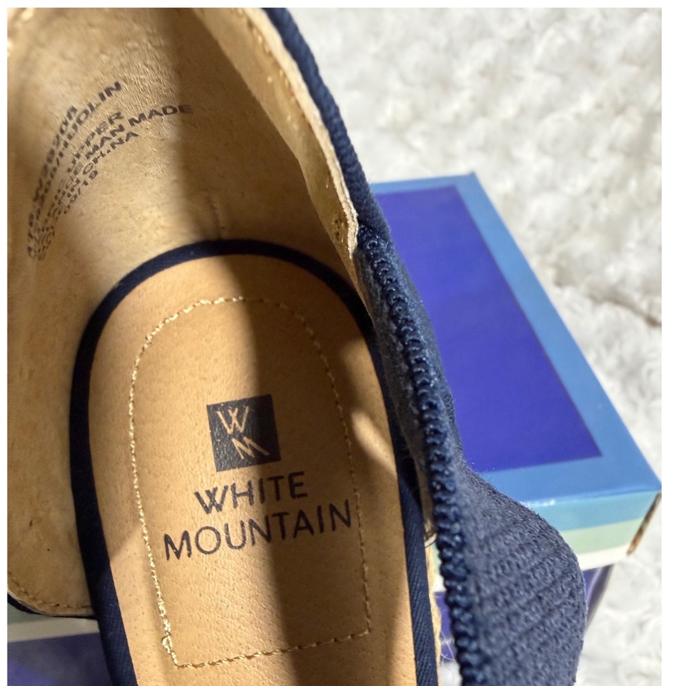 White Mountain Hudlin Navy Blue Espadrille Wedge‎ Sandals W29208-476 Women 9 NEW - Picture 2 of 6